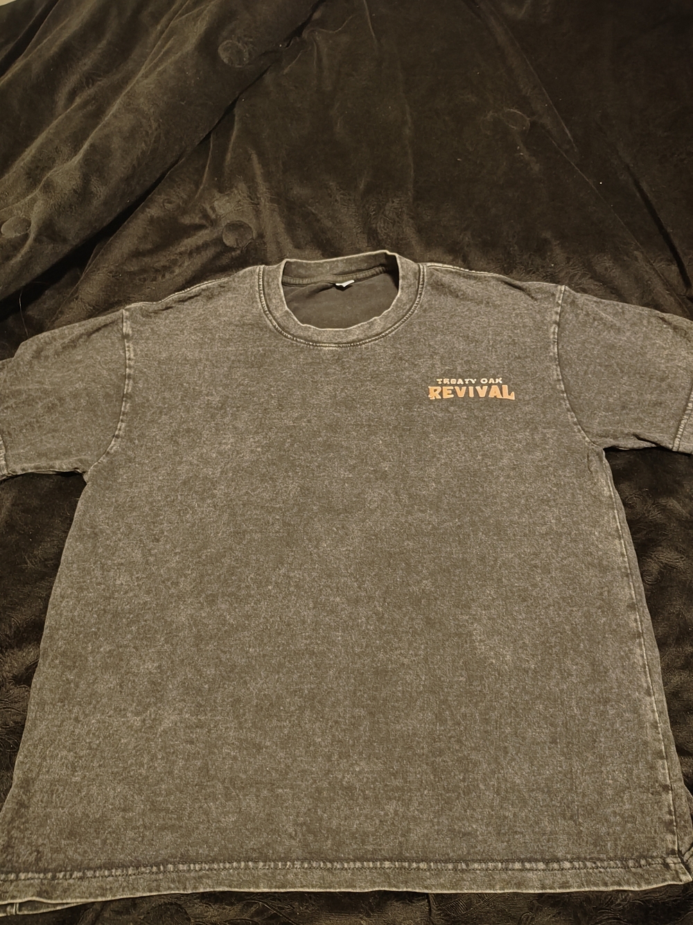 Men's Gray Vintage-Wash Crewneck T-Shirt Size S